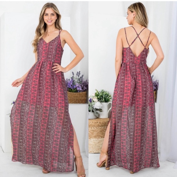 Maxi dress with abstract design - Picture 4 of 4